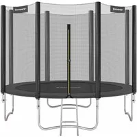 SONGMICS Gartentrampolin mit Randabdeckung, Sicherheitsnetz, Leiter und gepolsterten Stangen, Ø 305 cm, Ø244/Ø305/ Ø366 cm, mit Leiter und gepolsterten Stangen