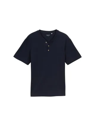 Tom Tailor - Serafino T-Shirt sky captain blue - Gr. - XL
