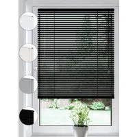 Sonello Jalousie Klemmfix ohne u. mit Bohren 30cm x 100cm Schwarz Aluminium Jalousette, Klemmfix, Inkl. Halterung für Decken- u. Wandmontage Alu Jalousie Fenster u. Tür, Blickdicht freihängend