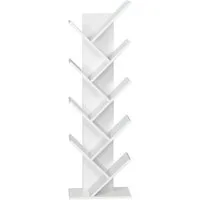 Mondeer Bücherregal in Baumform aus Holz Bücherschrank, Würfelregal exquisites 9 lagiges, einfaches Design und Platzsparen