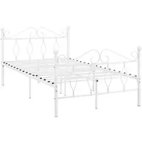 en.casa Metallbett, »Apolda« Gästebett mit Stahlramen 120x200 cm Weiß