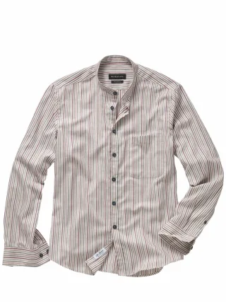 Mey & Edlich Herren Bassettis Streifenhemd Rot 100 % Baumwolle