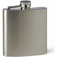 Koopman Flachmann Taschenflasche Trinkflasche Whiskyflasche Spirituosenflasche Edelstahl, 200ml, Schraubdeckel, 12,5x9x2cm, Schlicht, Zeitlos