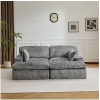 Leawin Sofa Sofa 2-Sitzer mit Bettfunktion – Cordsofa für Sofas Wohnzimmer, Weicher Cordbezug, modernes Schlafsofa, ideal für kleine Räume
