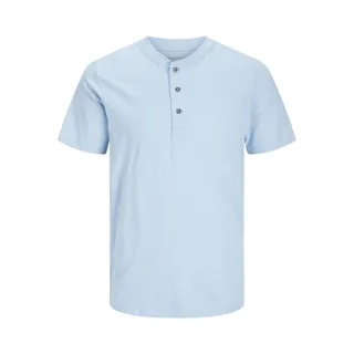Henleys - Hemd für Herren, Henley-Kragen, Regulär, kurzärmlig (Cerulean Blau)