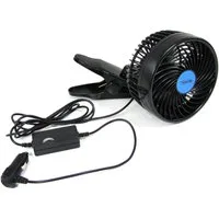 RAMROXX Tischventilator 12Volt Lüfter für PKW Auto 15cm für Zigarettenanzünder mit Klemmfuss