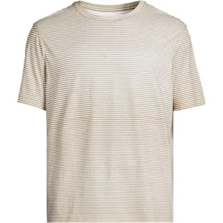 Supima Kurzarm-Shirt mit Rundhalsausschnitt, Herren,  Weiß, Baumwolle, by Lands' End