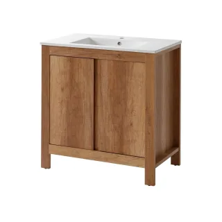 Waschbeckenunterschrank KLASSIK Eiche inkl.Waschtisch 80cm