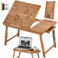 tectake Schreibtisch Laptoptisch (1-St., 1 tlg), Inkl. Schublade, Neigungswinkel der Arbeitsfläche verstellbar