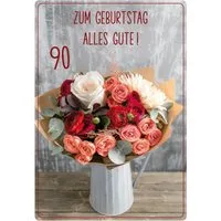 Perleberg Grußkarten 90 Geburtstag unverpackt Glückwunschkarte im Format 116 x 166 cm mit