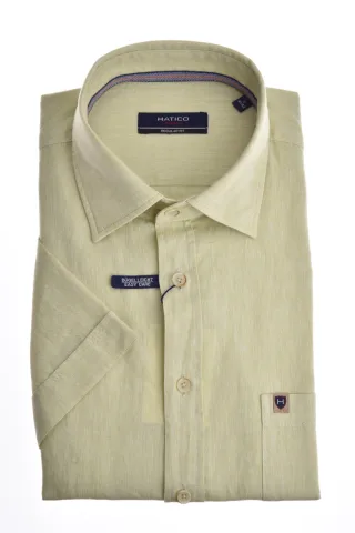 pure - HATICO- Sport Hemd regular fit Halbarm grün - Gr. - 3XL