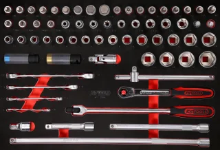 KS Tools 1/2" Steckschlüssel-Satz in Schaumstoffeinlage, 66-tlg - 811.0066