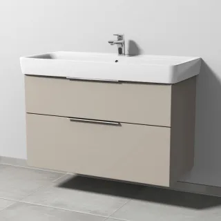Sanipa 3way Waschtischunterbau zu Geberit Renova Plan Waschtisch mit 2 Auszügen, Kaschmir-Matt UP8811U