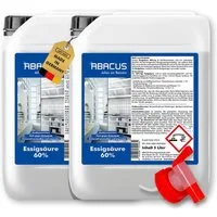 ABACUS Essigsäure 60% Hochkonzentriert für Haushalt, Garten & Industrie Essigreiniger (Vielseitig einsetzbar als Essigreiniger zum Reinigen & Entkalken Individuell verdünnbar)