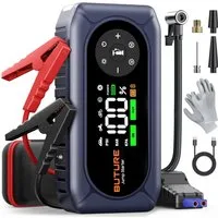 Buture 4500A Starthilfe Powerbank für Pkw mit Kompressor 150PSI, 16800mAh Starthilfegerät 16800 mAh, 4 Modi LED Licht und 3.3'' LCD Display