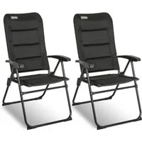 HOMECALL Gartenstuhl Hochlehner Campingstuhl Klappstühle Gepolstert Faltstuhl Balkonstuhl (Anglerstuhl, 2 St), mit 5-Fach Verstellbare lehne, für Camp Garten Balkon, Belastbar 150KG