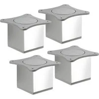 SO-TECH® Möbelfuß QUEBEC II Chrom poliert, Möbelbeine aus Aluminium, (4-St), Höhe 70 mm, 65 x 65 mm, passend für feststehende Möbel
