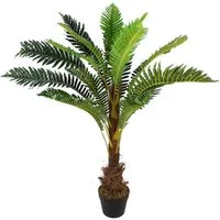 Kunstpalme Kunstpflanze Palme künstliche Pflanze wie echt im Topf Palme, Arnusa, Höhe 100 cm, Dekoration Zimmerpflanze Deko