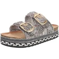 Ital-Design Elegante Sandalen mit Komfort und stilvollen Riemen Plateausandaletten (91512148) Flach Pantoletten in Schwarz