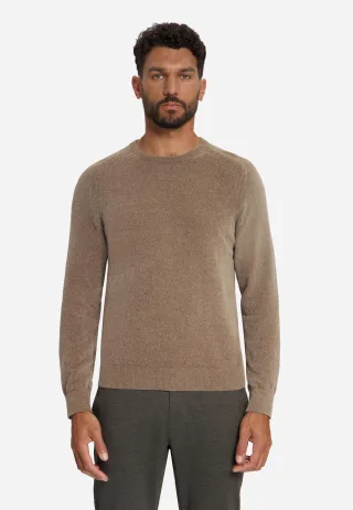 No Excess - Pullover Crewneck Light Weight Chenille Light Brown - Gr. - XL