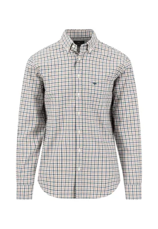 Fynch Hatton - Kariertes Freizeithemd beige/blau - Gr. - M