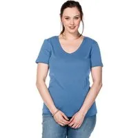 Sheego T-Shirt T-Shirt Kurzarm aus fein gerippter Qualität