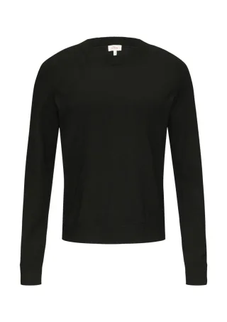 s.Oliver Red Label - Strickpullover mit Rundhalsausschnitt schwarz - Gr. - 34