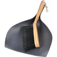 Macosa Home Kehrgarnitur recycelter Kunstoff Kehrgarnitur Kehrschaufel-Set Handfeger Handbesen, (Handefeger Set mit Kehrschaufel), Kehrset Schwarz modern Handfeger & Schaufel Kehrwisch