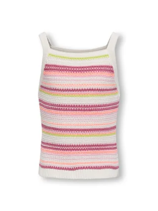 KIDS ONLY - KOGBELLI LIFE SL STRIPE SHORT TOP KNT Ecru - Gr. - 164