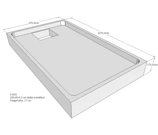 Neuesbad Wannenträger für Bette extraflach 150x90x6,5 SD22751