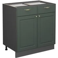Vicco Unterschrank Fame-Line, Grün-Gold Landhaus/Anthrazit, 80 cm ohne Arbeitsplatte (1-St)