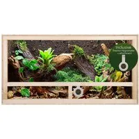 Repiterra Terrarium Holzterrarium Glasfront Seitenbelüftung 80x40x40cm, inklusive Thermo-Hygrometer - gute Wärmeisolierung