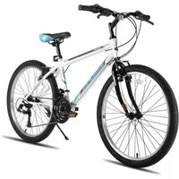 HILAND Mountainbike 24 26 Zoll bike Männer Frauen MTB Fahrrad für Jugend Studenten Pendler, mit V-Bremse, 21 Gang, Federgabel, Hochwertiger Rahmen,Kettenschaltung