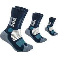 FOOTNOTE Wandersocken Hobbes/39-42/blau (3-Paar) ergonomische Spezialzonen, hoher Tragekomfort, perfekter Wegbegleiter