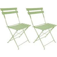 HTI-Living Gartenstuhl Gartenstuhl 2er-Set Basil Metall Grün (Set, 2 St)