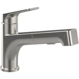 Villeroy und Boch Spültisch-Einhebelmischer 928100LC schwenkbarer Strahlregler, Edelstahl massiv