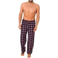 Normann Pyjama Herren Flanell Schlafanzug Hose in Karo-Optik