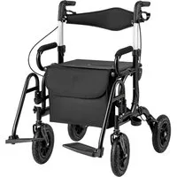 COSTWAY Rollator, mit Luftbereifung & faltbar, Aluminium, bis 140 kg