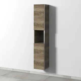Sanipa 3way Hochschrank mit 2 Türen und 1 offenem Fach, Eiche-Nebraska BR11237