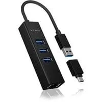IB-HUB1419-LAN, USB-Hub schwarz