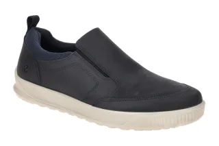 Ecco 50165402038 Slip On Herrenschuhe Marine Blau Nubuck Flexibel & leicht