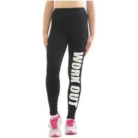 YESET Leggings Leggings Druck WORK OUT Lang Sport Fitness Druckschrift
