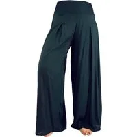Guru-Shop Relaxhose Boho Hosenrock, weite Sommerhose - schwarz Ethno Style, alternative Bekleidung