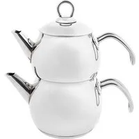 Karaca Teekanne Karaca Adelya Mini Edelstahl-Teekannen-Set, 1.75L, Induktionsgeeignet