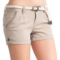 SUBLEVEL Shorts Damen Bermudas kurze Hose Baumwolle Hotpants Chino Sommer Hose Leichte Bermuda mit Stretchkomfort, Hotpant und Flechtgürtel