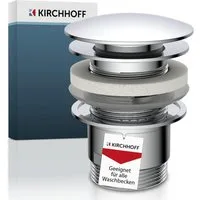 Kirchhoff Ablaufventil Design-Ablaufventil mit Überlauf, Ablauf Senkrecht, [1 1/4", Packung, Ablaufventil für Waschbecken & Waschtisch, Pop Up Ventil, Push-Open
