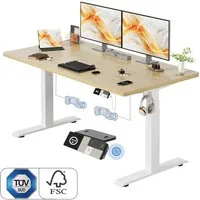 HOMALL Schreibtisch Höhenverstellbarer Schreibtisch elektrischer mit 2 Motoren (25 mm dicke, nahtlose, monolithische Tischplatten Keine gespleiBten Platten Vielsertig und hochwertig Erinnerung bei langerem Stehen, ostern geschenke)
