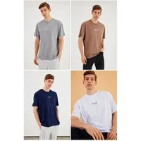 COMEOR Oversize-Shirt Herren T-Shirt: Trendige Urban Streetwear für lässige Styles (4-tlg) mit individuellem Print