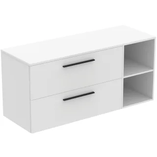 Ideal Standard Möbel-Set 140cm i.life B 2 Auszüge 2 off.Fächer Gr.Schwarz Weiß matt, T5760DU T5760DU