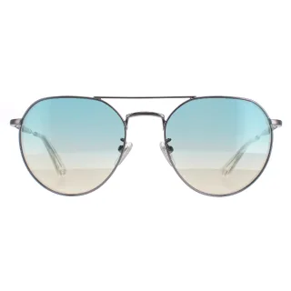 Police Aviator Unisex Glänzend Ruthenium Rauch Spiegel Silber SPLF14 Urban 7